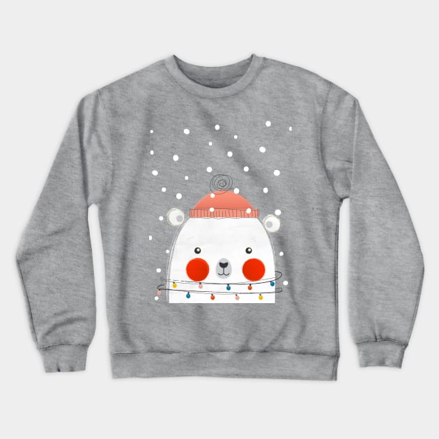 Cute Polar Bear Crewneck Sweatshirt by showmemars